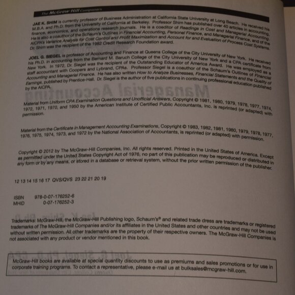 Managerial Accounting 2nd Edition Shim Siegel Reference Text Book MBA Very Good - Picture 8 of 14